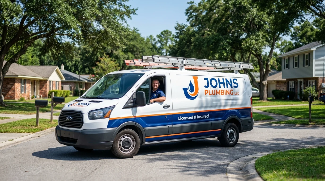 Johns Plumbing LLC service van in North Royalton, OH