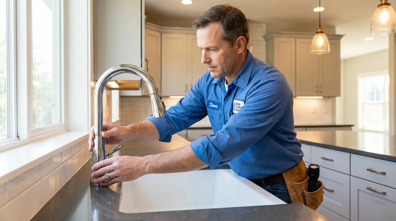 Kitchen faucet installation by Johns Plumbing LLC in North Royalton