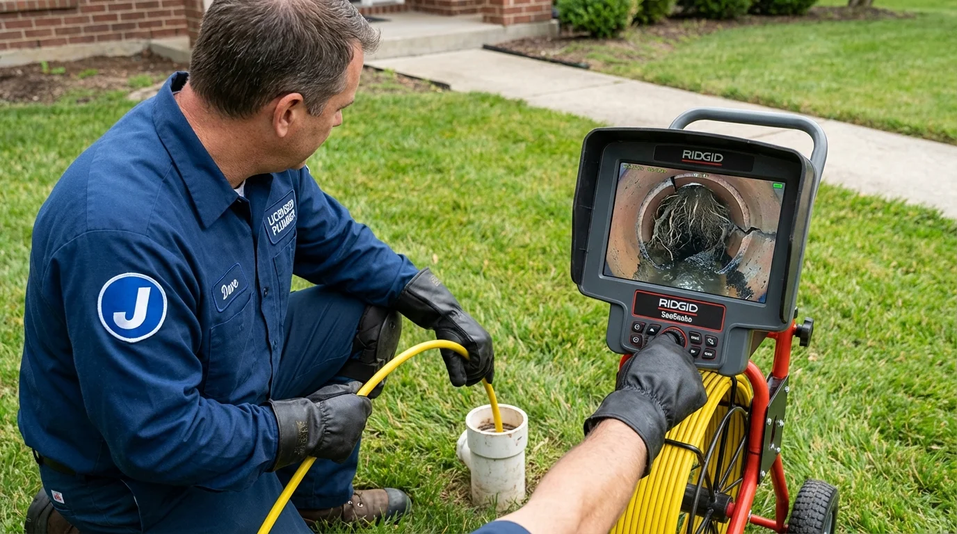 Sewer camera inspection being performed by Johns Plumbing LLC in North Royalton